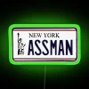 Unique Neon Sign Featuring RGB Lighting and Male License Plate Design