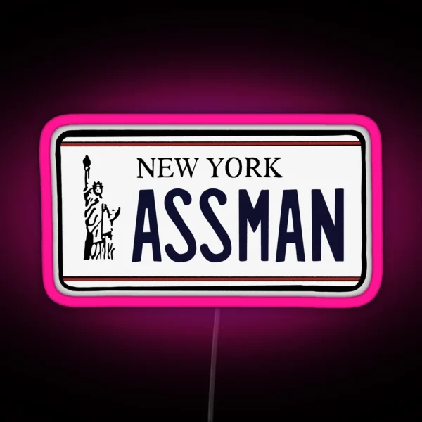 Assman License Plate RGB Neon Sign