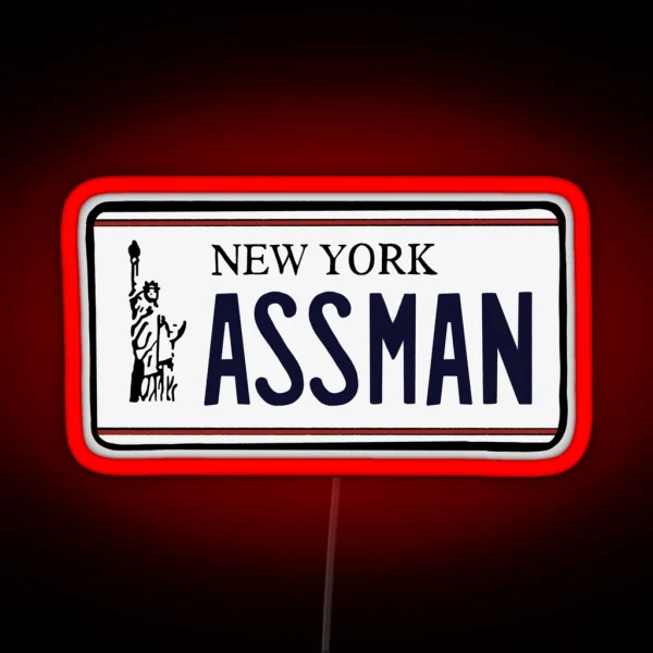 Assman License Plate RGB Neon Sign