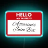 BG3-inspired Astarion's Juice Box Neon Sign with Vibrant RGB Illumination.