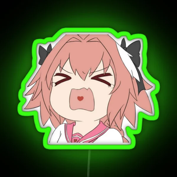 Astolfo Yelling Heart RGB Neon Sign