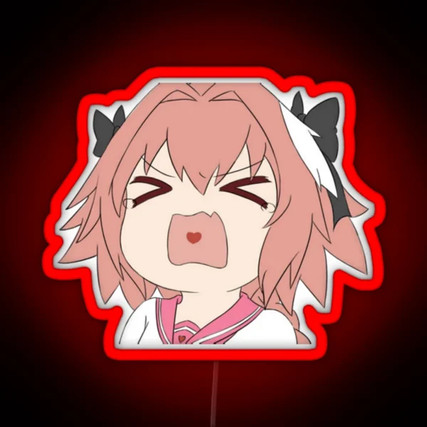 Astolfo Yelling Heart RGB Neon Sign