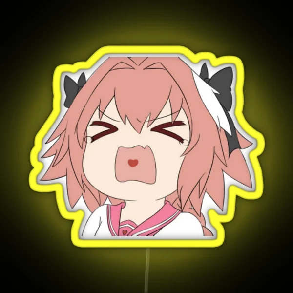 Astolfo Yelling Heart RGB Neon Sign