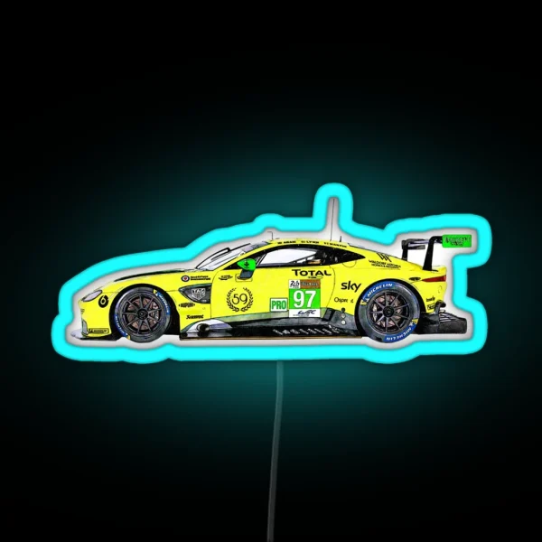 Aston Martin Vantage LMGTE Pro AMR Le Mans RGB Neon Sign