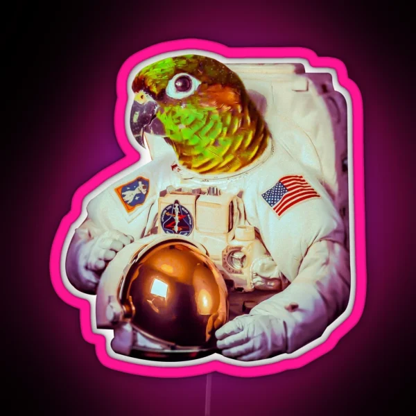 Astro Party Parrot Green Cheek Conure RGB Neon Sign