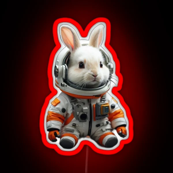 Astronaut Bunny 3 RGB Neon Sign