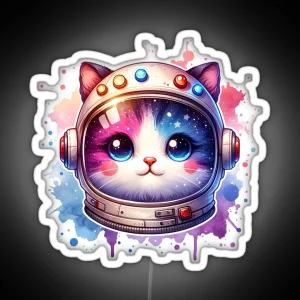 Astronaut Cat Catronaut Cosmic Space Pet Lovers Kid Funny RGB Neon Sign