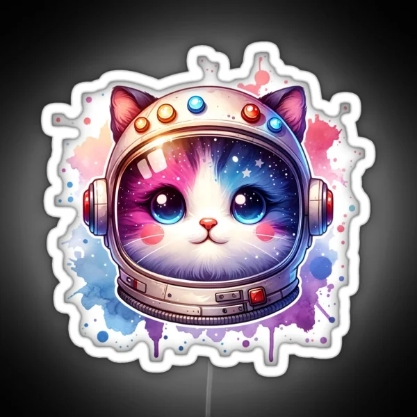 Astronaut Cat Catronaut Cosmic Space Pet Lovers Kid RGB Neon Sign