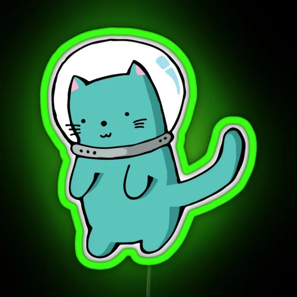 Astronaut Cat RGB Neon Sign