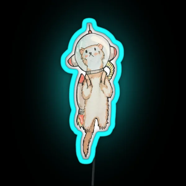 Astronaut Ferret RGB Neon Sign
