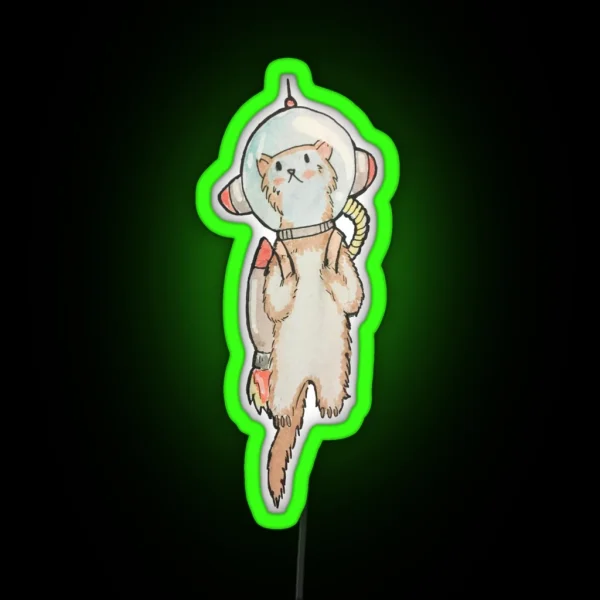 Astronaut Ferret RGB Neon Sign