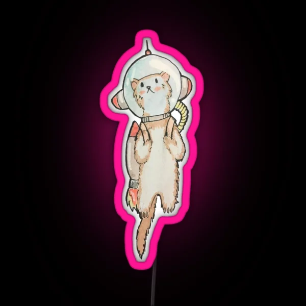 Astronaut Ferret RGB Neon Sign