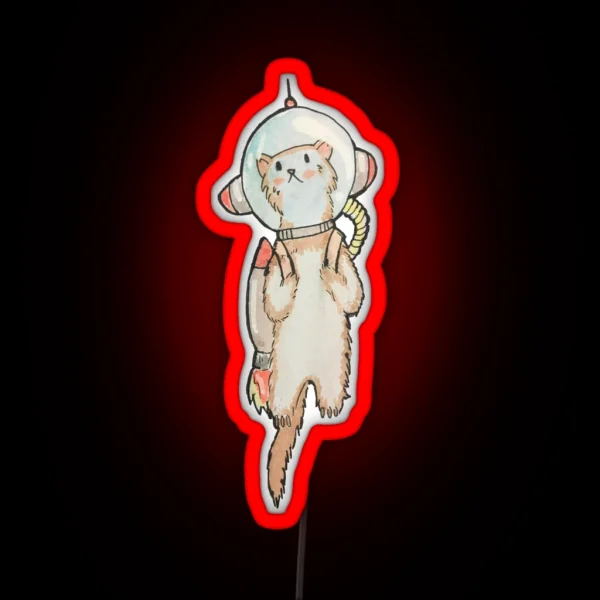 Astronaut Ferret RGB Neon Sign