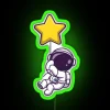 Astronaut Drifting in Cosmos with Vibrant Starlight LED Neon Sign