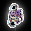Neon Astronaut Octopus Decor, Retro Space Inspired Funny Home Accents