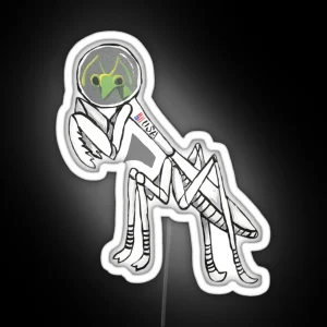 Astronaut Praying Mantis RGB Neon Sign