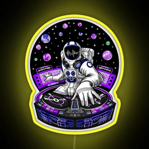 Astronaut Psychedelic DJ RGB Neon Sign