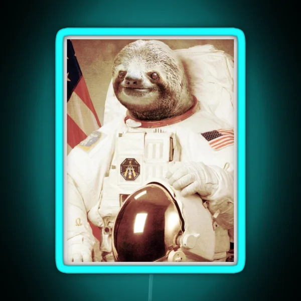 Astronaut Sloth RGB Neon Sign