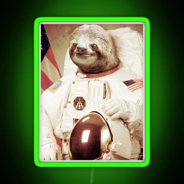 Astronaut Sloth RGB Neon Sign