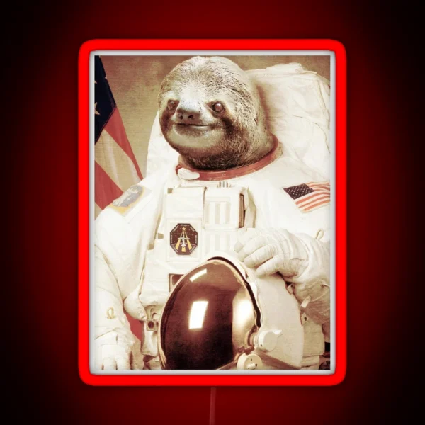 Astronaut Sloth RGB Neon Sign