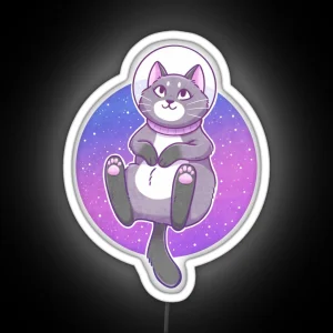 Astronaut Space Kitty RGB Neon Sign