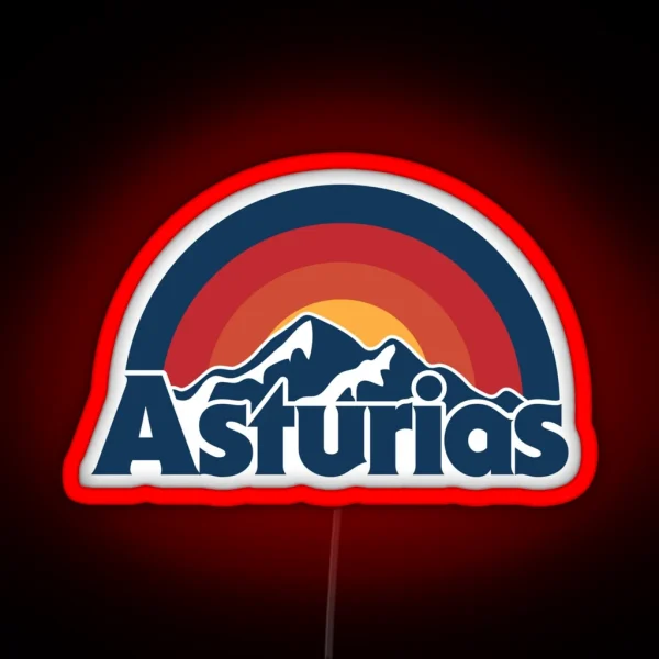 Asturias Retro Sunset RGB Neon Sign