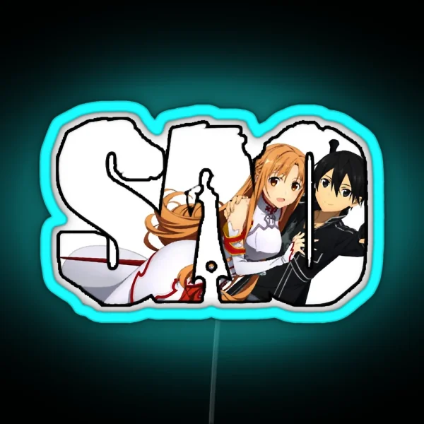 Asuna Kirito SAO RGB Neon Sign