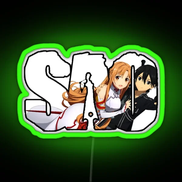Asuna Kirito SAO RGB Neon Sign