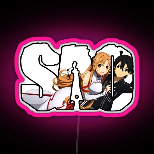 Asuna Kirito SAO RGB Neon Sign