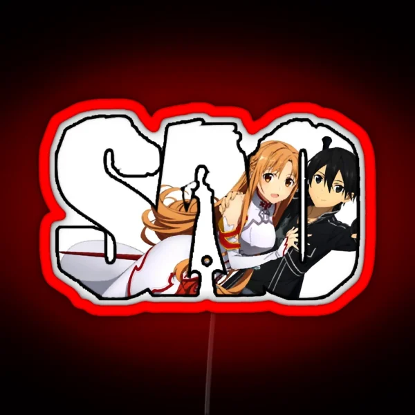 Asuna Kirito SAO RGB Neon Sign