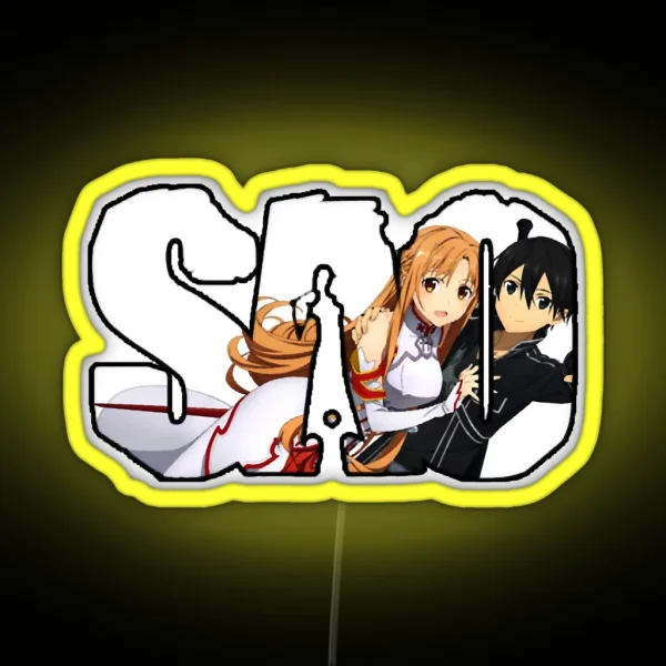 Asuna Kirito SAO RGB Neon Sign