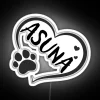 Asuna Name In A Heart With A Paw Great Gift For Dog Or Cat Owners RGB Neon Sign - Image 4