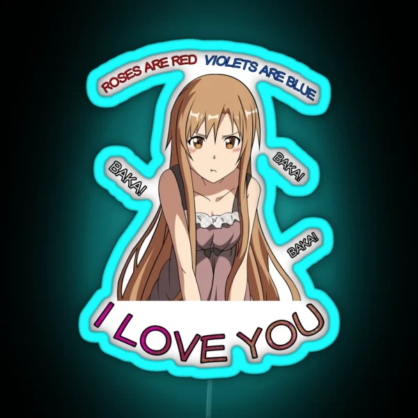 Asuna Roses Are Red Inspired Anime Led RGB Neon Sign