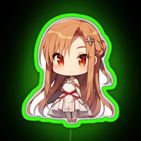 Asuna SAO Cute Anime Girl Chibi Style RGB Neon Sign