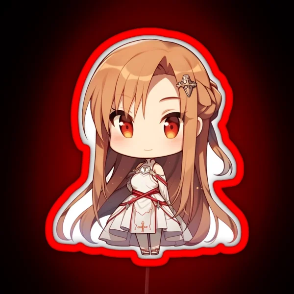 Asuna SAO Cute Anime Girl Chibi Style RGB Neon Sign