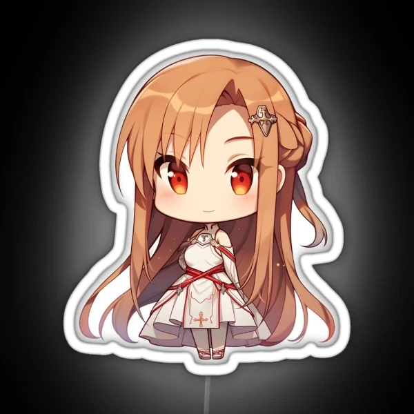 Asuna SAO Cute Anime Girl Chibi Style RGB Neon Sign