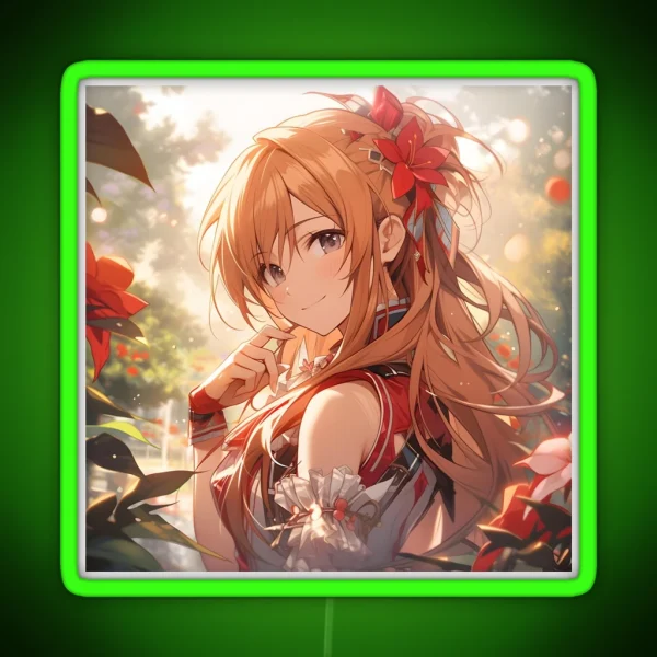 Asuna SAO Cute Anime Girl RGB Neon Sign