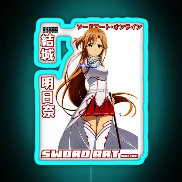 Asuna Yuuki Word Art Online RGB Neon Sign