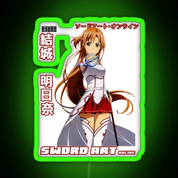 Asuna Yuuki Word Art Online RGB Neon Sign
