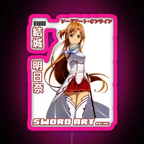 Asuna Yuuki Word Art Online RGB Neon Sign