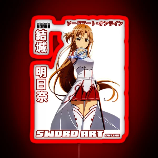 Asuna Yuuki Word Art Online RGB Neon Sign