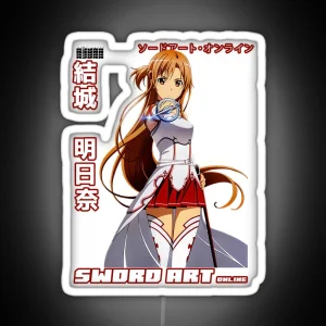 Asuna Yuuki Word Art Online RGB Neon Sign