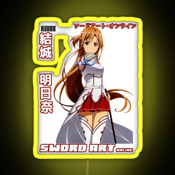 Asuna Yuuki Word Art Online RGB Neon Sign