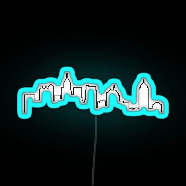 Atlanta Georgia City Skyline Silhouette RGB Neon Sign