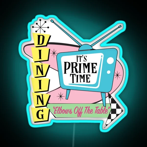 Atomic Retro 50 S Prime Time Dining RGB Neon Sign