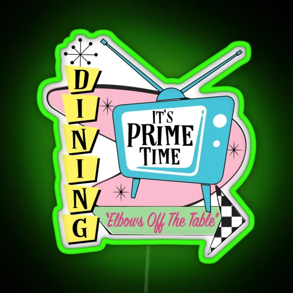 Atomic Retro 50 S Prime Time Dining RGB Neon Sign