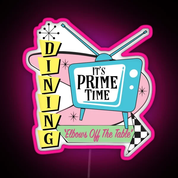 Atomic Retro 50 S Prime Time Dining RGB Neon Sign
