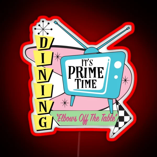 Atomic Retro 50 S Prime Time Dining RGB Neon Sign