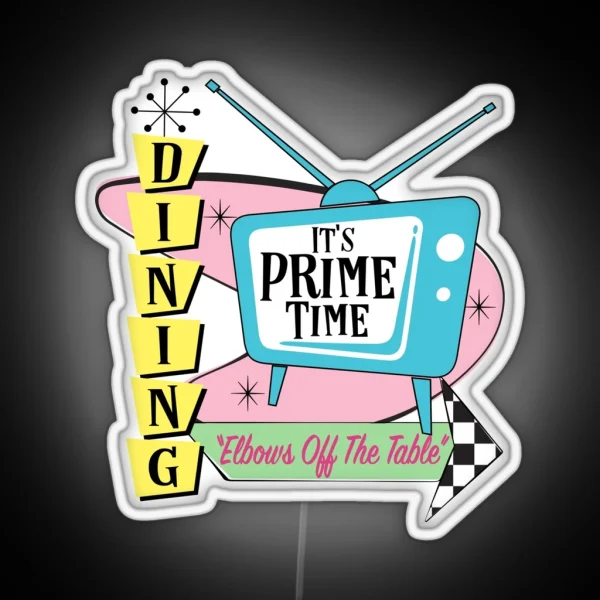 Atomic Retro 50 S Prime Time Dining RGB Neon Sign