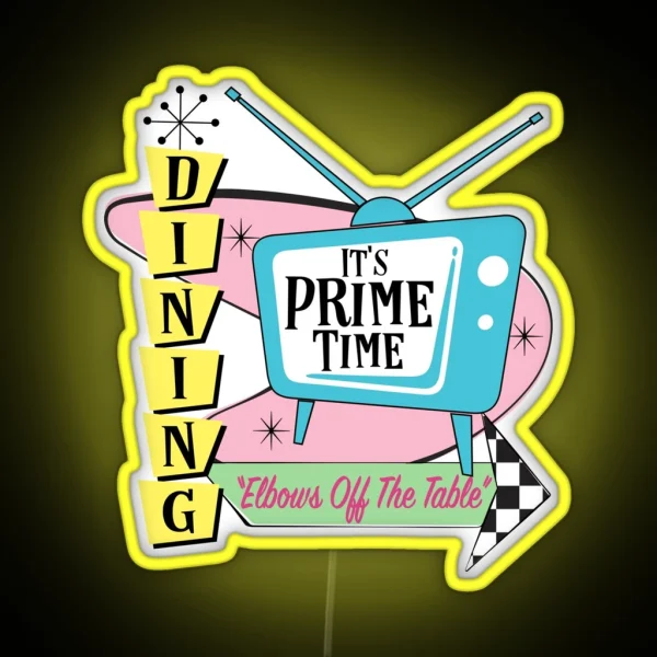 Atomic Retro 50 S Prime Time Dining RGB Neon Sign
